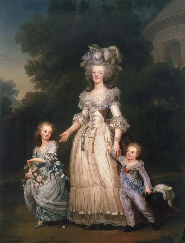 Adolf-Ulrik Wertmuller Queen Mary Antoinette with sina tva baby in Triangle park oil painting image